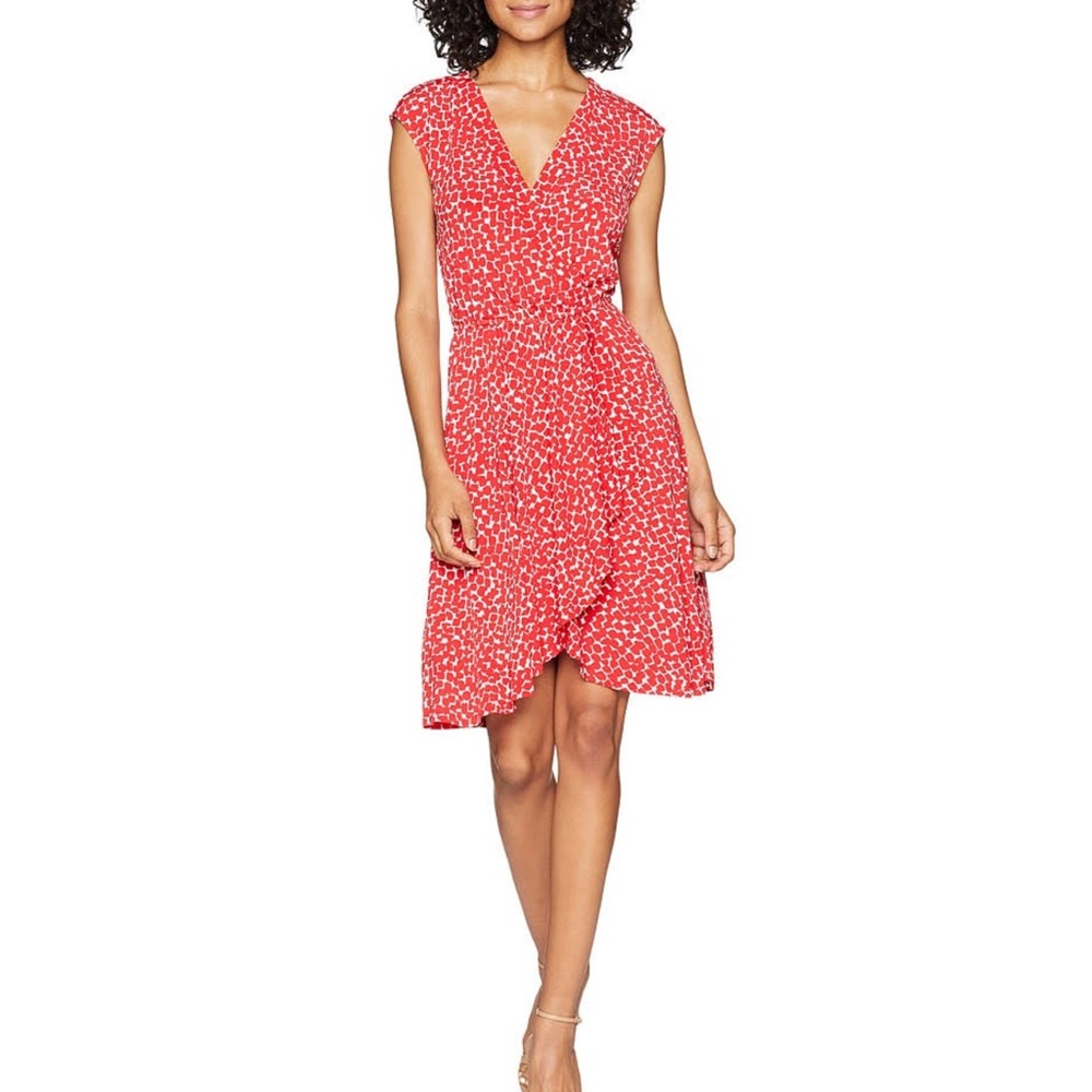 BCBG MAXAZRIA dress. Size XS, Red, faux wrap - Picture 1 of 7
